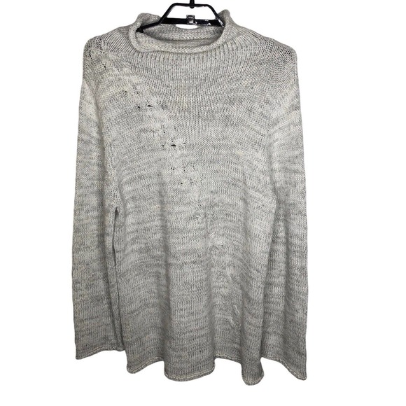 NWT Coldwater Creek Womens‎ Diagonal Cable Sweater Size XL Mockneck Sparkly - Picture 1 of 9